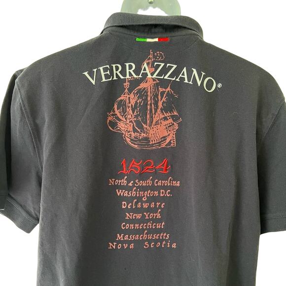 Castello Di Verrazzano Short Sleeve Navy Blue Polo Shirt size L Italy Explorer - Picture 1 of 10